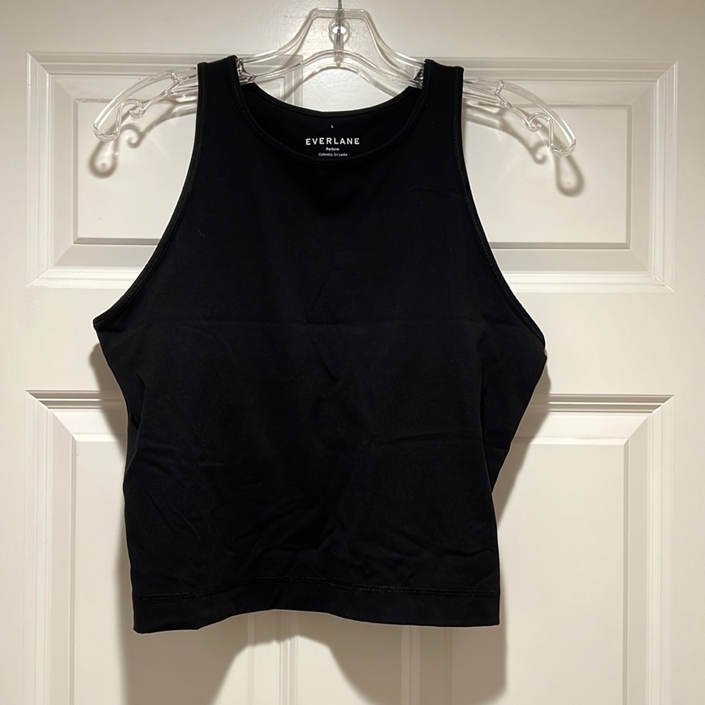 Everlane Perform Tank Top Cropped Black
